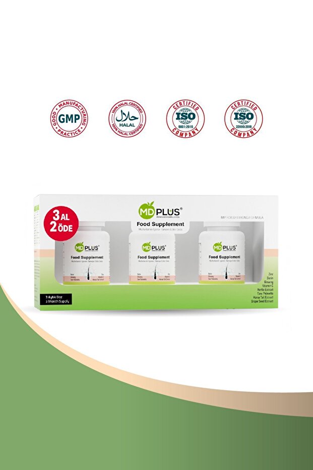 Hair Multivitamin 60 Tablet 3'lü Avantaj Paket Biotin Saw Palmetto Ginseng İçerikli - 4