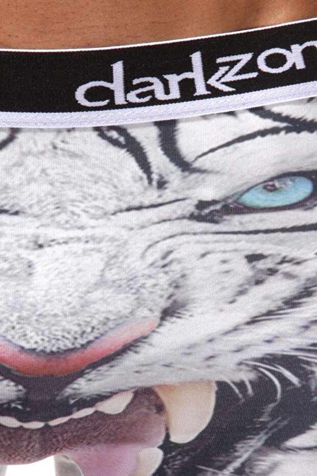 Men's Tiger Pattern White 3d Boxer - 3