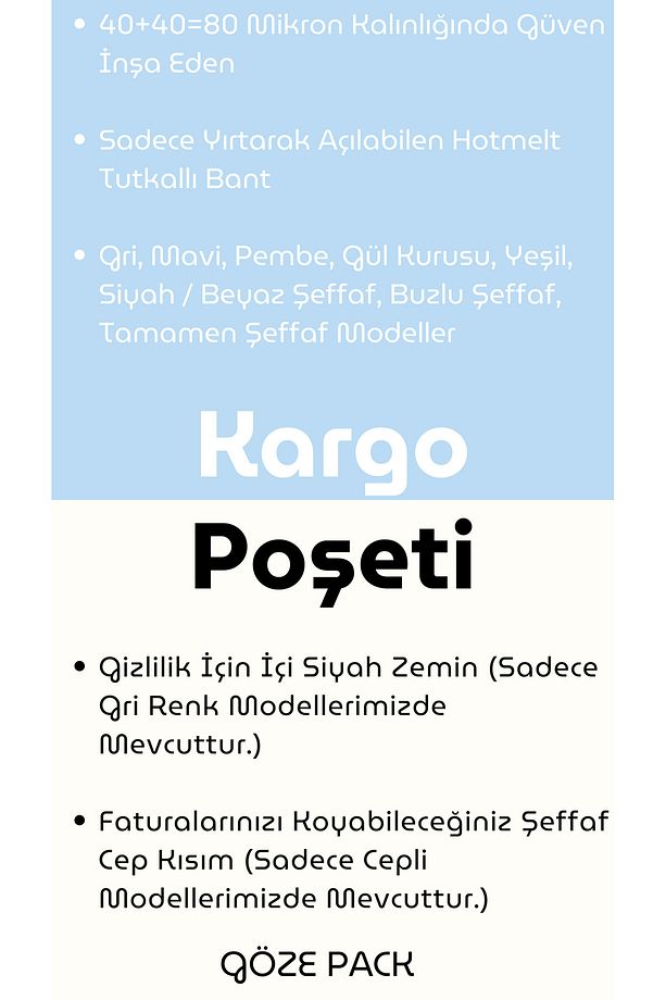 Şeffaf Kargo Poşeti - 25x29 Cm - 100 Adet - 2
