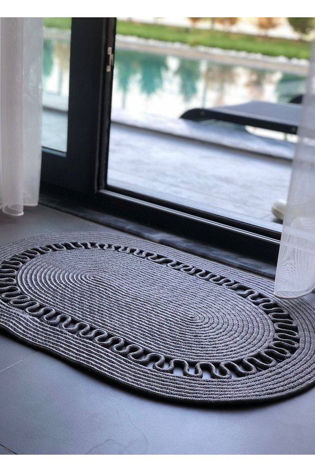 Jüt Kapı Önü Paspası, Bohem Tarzı Paspas, Yıkanabilir, Kapı Önü Paspası, Modern Paspas, Çift Taraflı - 6