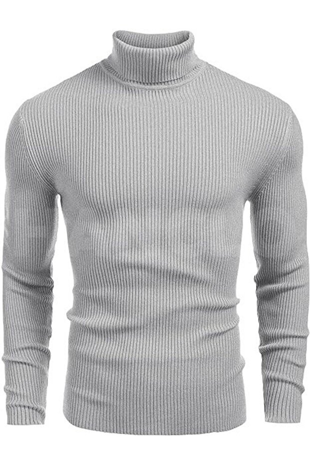 Gray Turtleneck Men's Knitwear Turtleneck Sweater