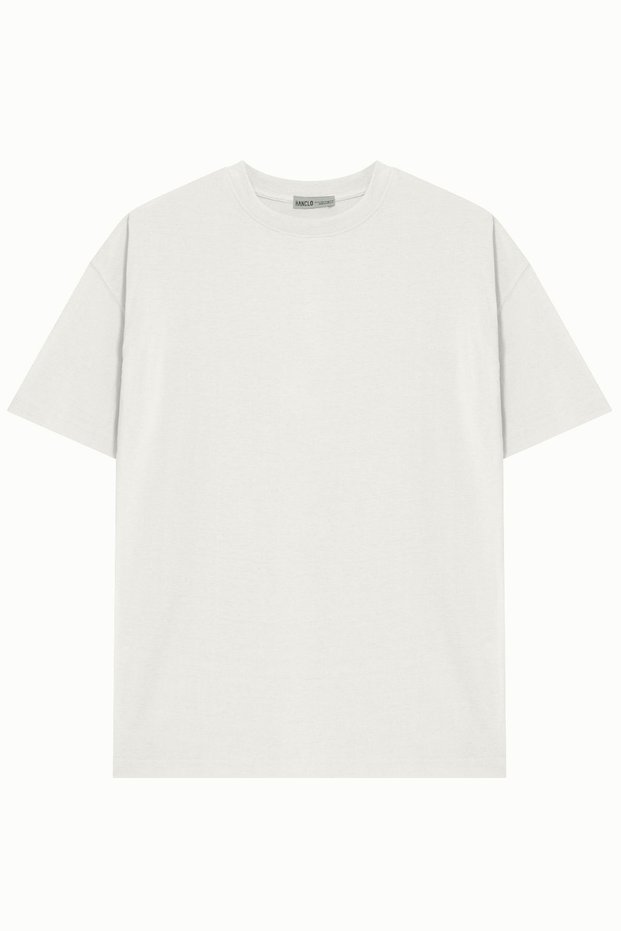 Unisex White 100% Cotton Basic European Fit/Oversize Fit Cut Crew Neck Short Sleeve T-Shirt