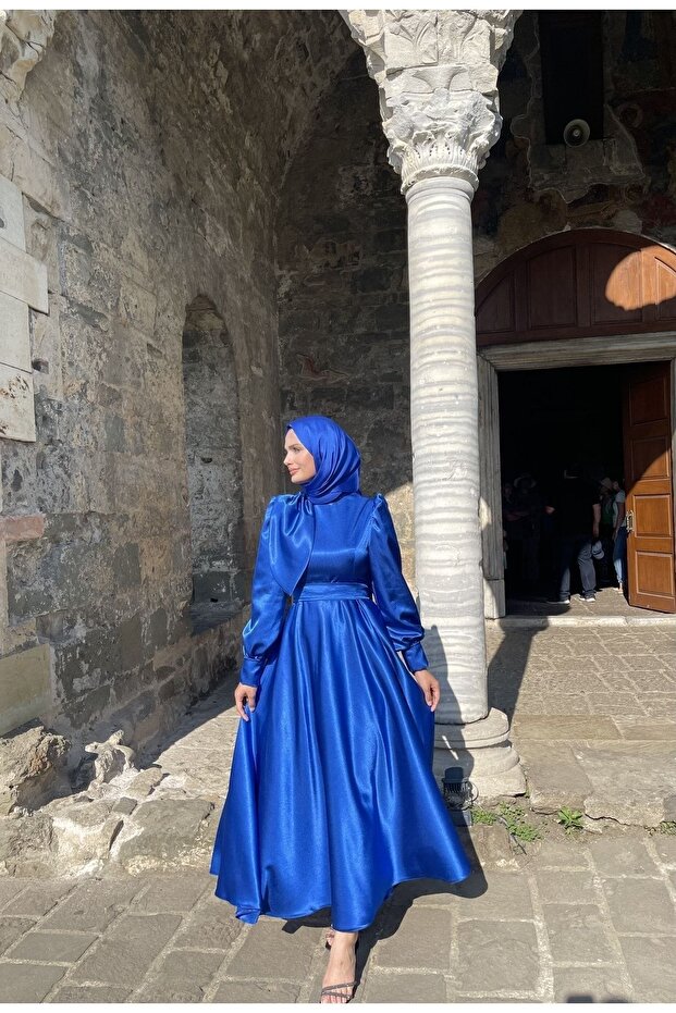 Bera Tesettür Abiye Saks - 4