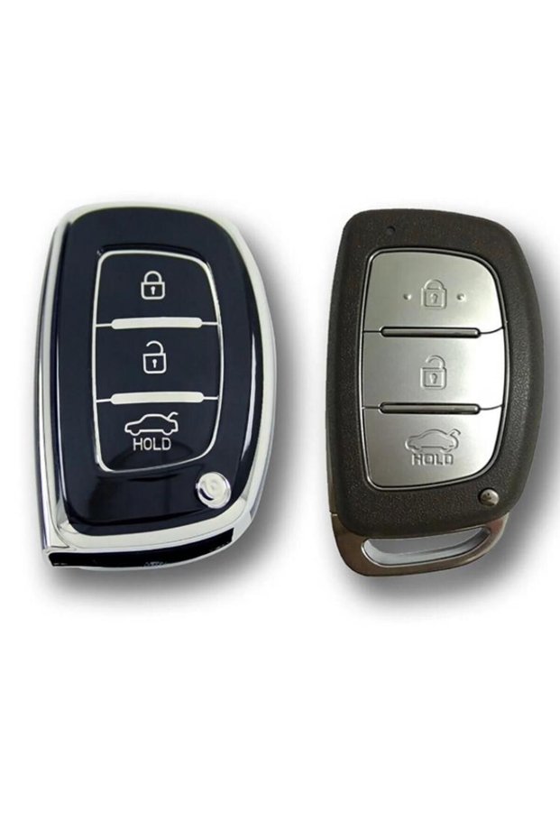 Hyundai Elantra Ix35 Tucson I10 I20 I30 I40 Ix35 Luxury Key Protection Case Black Silver