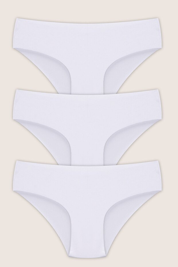 Women's Panties Laser Cut White Slip Panties 3 Pack