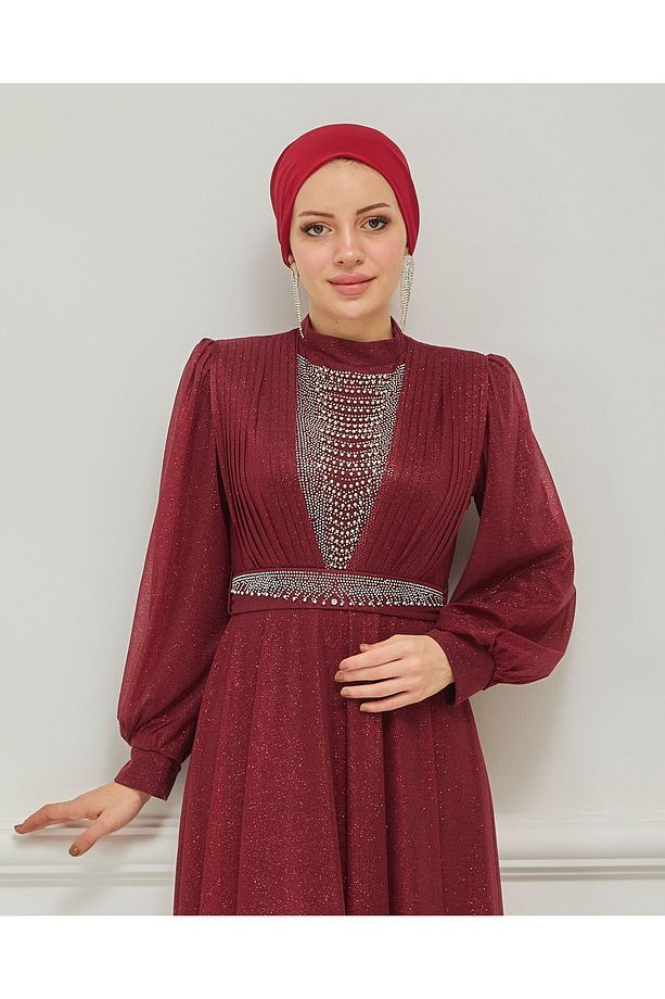 İNCİ SÜSLEMELİ SİMLİ ABİYE - 4