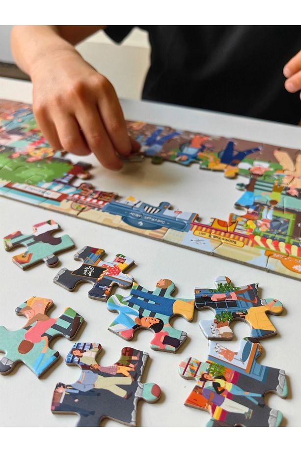 Nehir Kenarında Bir Gün Midi Puzzle | 4-9 Yaş 80 Parça - 5