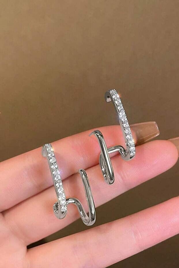 Women's Trent Silver Zircon Stone Earrings