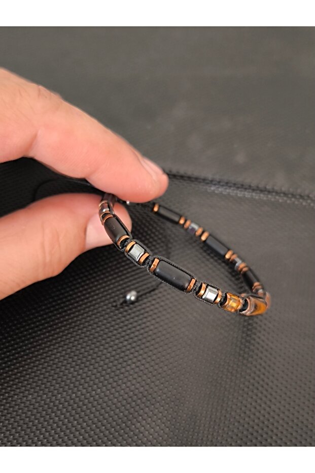 Damla Kehribar-Kaplangözü-Oniks Bileklik - 7