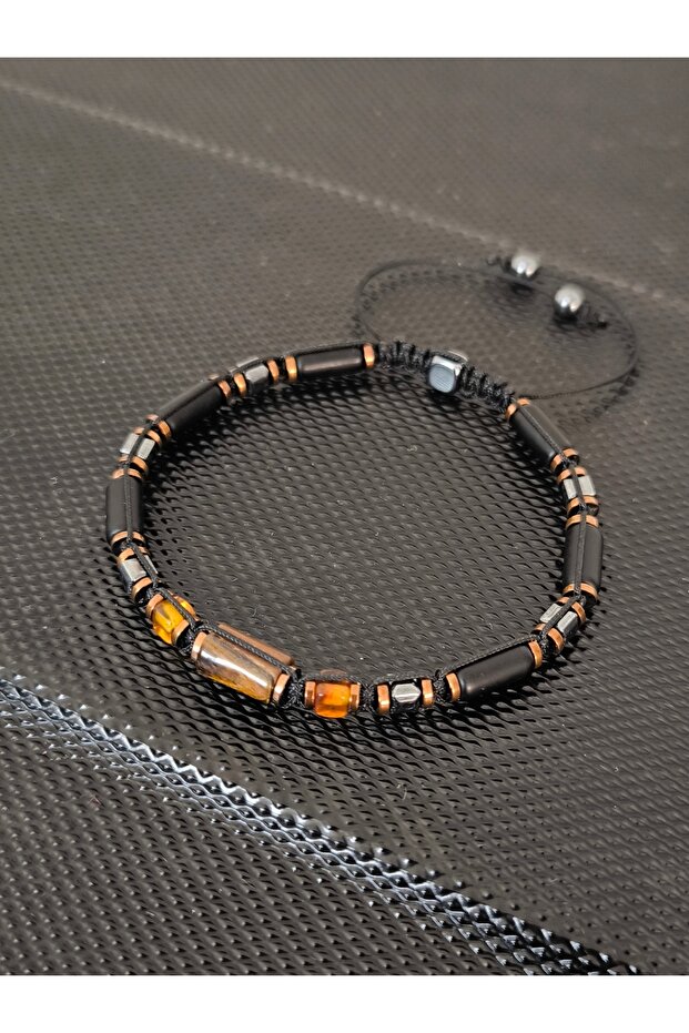 Damla Kehribar-Kaplangözü-Oniks Bileklik - 4