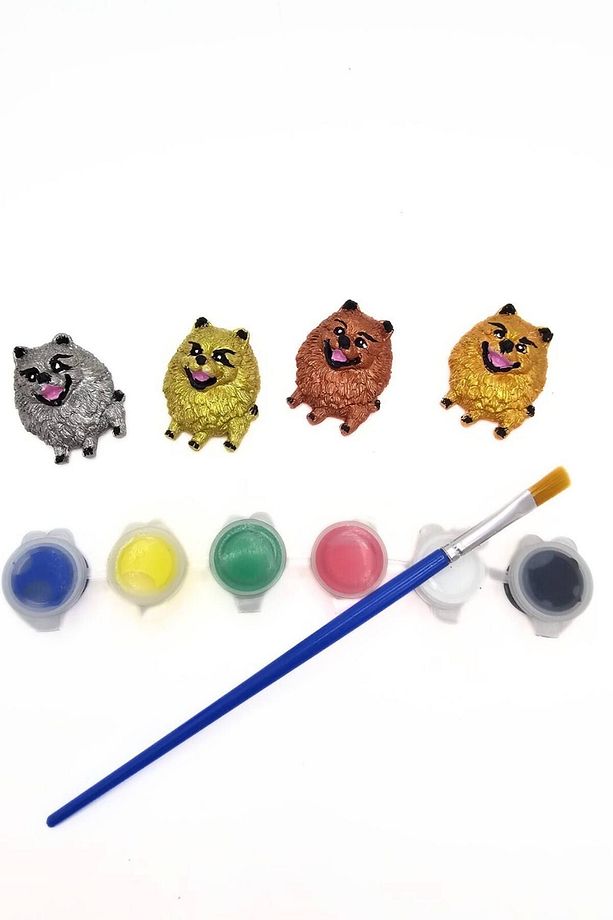 Okul Öncesi Eğitici Taş Boyama Seti 15'li Sevimli Köpekçik (4,5*3,3*1,6 CM) - 3