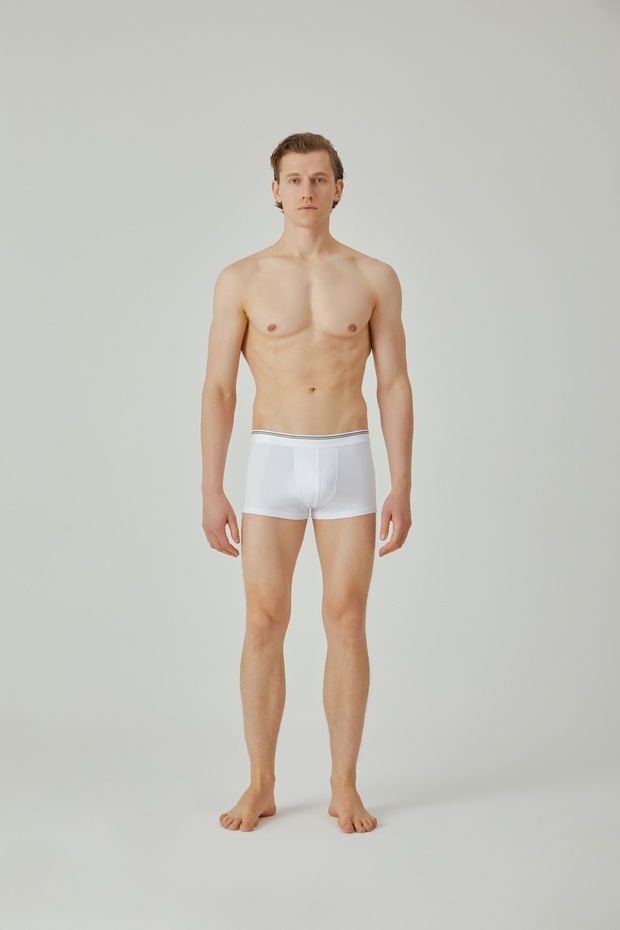 Men's White Short-Length Boxers