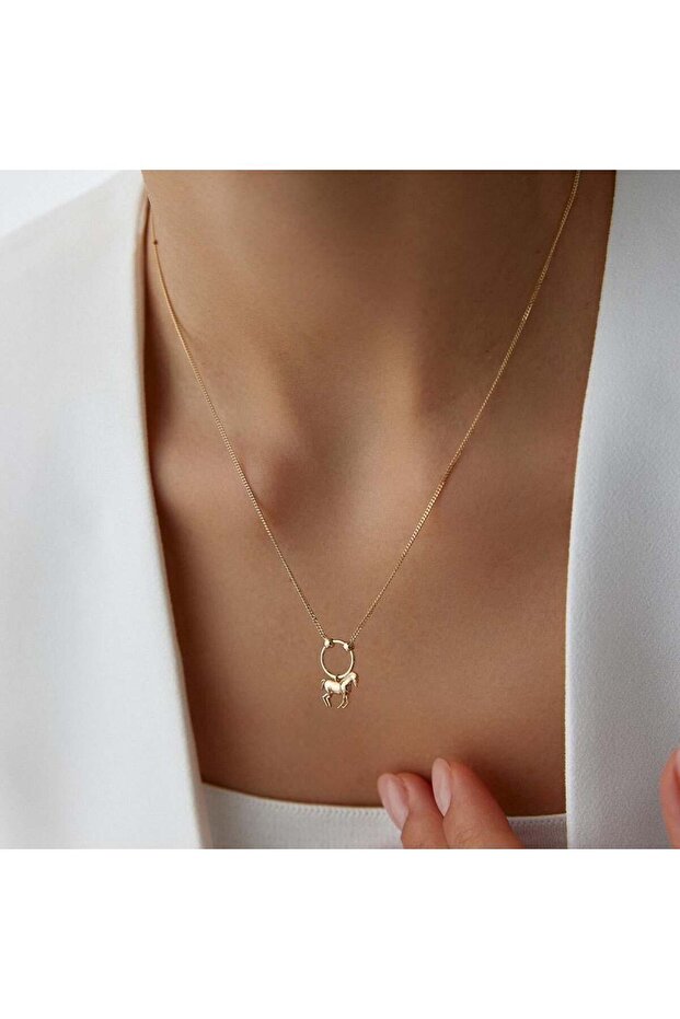 Minimal At Altın Kolye - 1