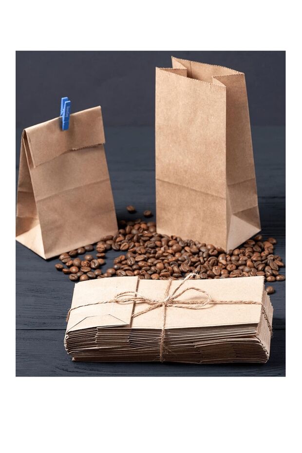 50 Pieces Square Bottom (Upright Standing) Thick Kraft Gift Paper Bag Paper Size 12x24