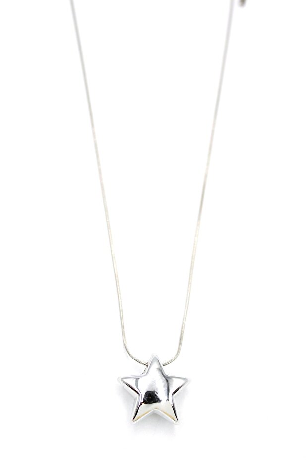 Steel Silver Color Star Necklace