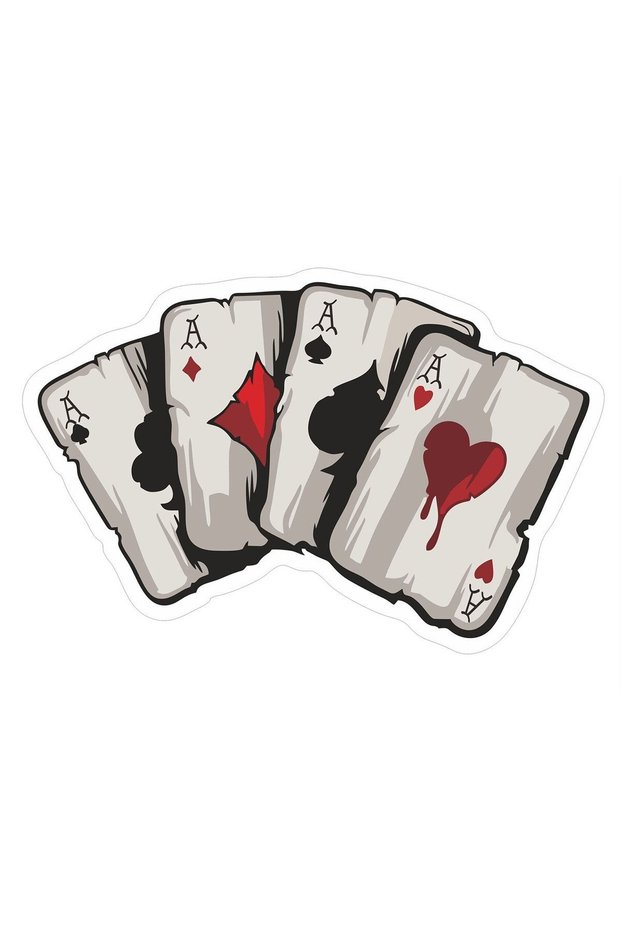 Poker Paper Full As Car, Motorcycle, Helmet, Laptop, Glass Sticker 13x9 Cm