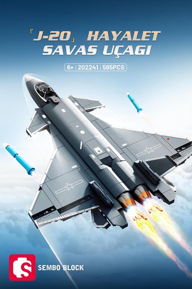 J-20 Ghost Aircraft 585 Pieces Building Blocks Compatible with Building Toy (202241)