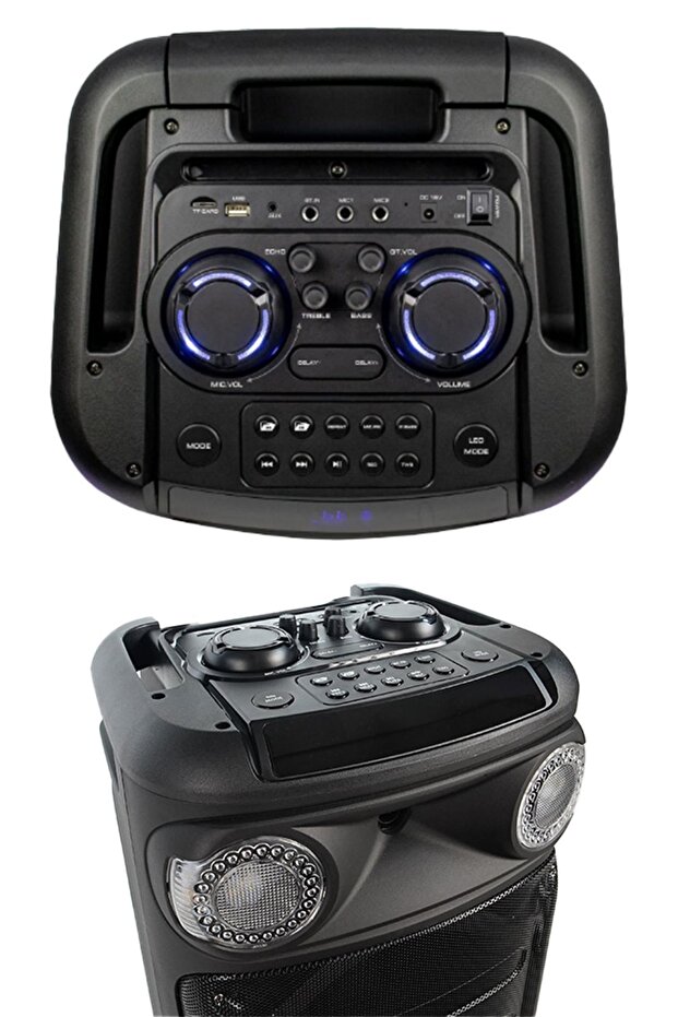 1100 Watt Mikrofonlu Karaoke Eğlence Işıklı Ses Sistemi Mxr-1100 (BLUETOOTH KAYIT USB ŞARJLI) - 7