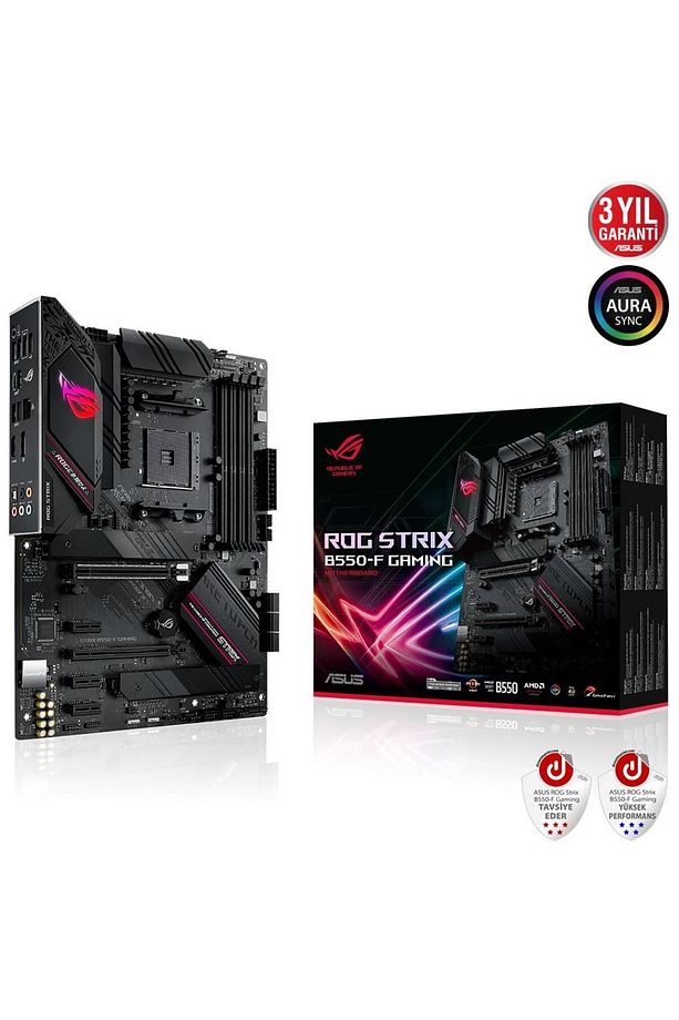 Rog Strıx B550-f Gamıng Amd B550 Am4 4xddr4 Dp/hdmı 2xm2 Usb3.2 Argb 2.5gbit Lan Atx Pcıe 4.0 - 1