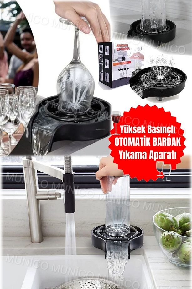 Mutfak Lavabo için Pratik Bardak Yıkama Makinesi Modern ve Kullanışlı Hortumlu Bardak Yıkama Cihazı - 4