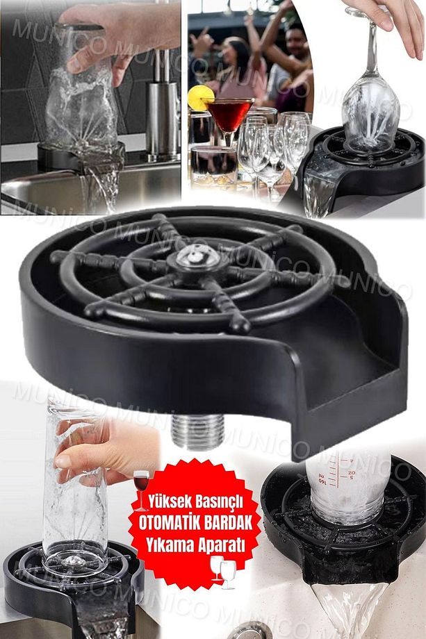 Mutfak Lavabo için Pratik Bardak Yıkama Makinesi Modern ve Kullanışlı Hortumlu Bardak Yıkama Cihazı - 1