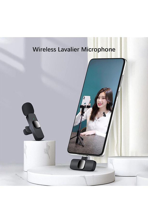 Android ile Uyumlu Type-C Kablosuz Mini Yaka Mikrofonu - 4
