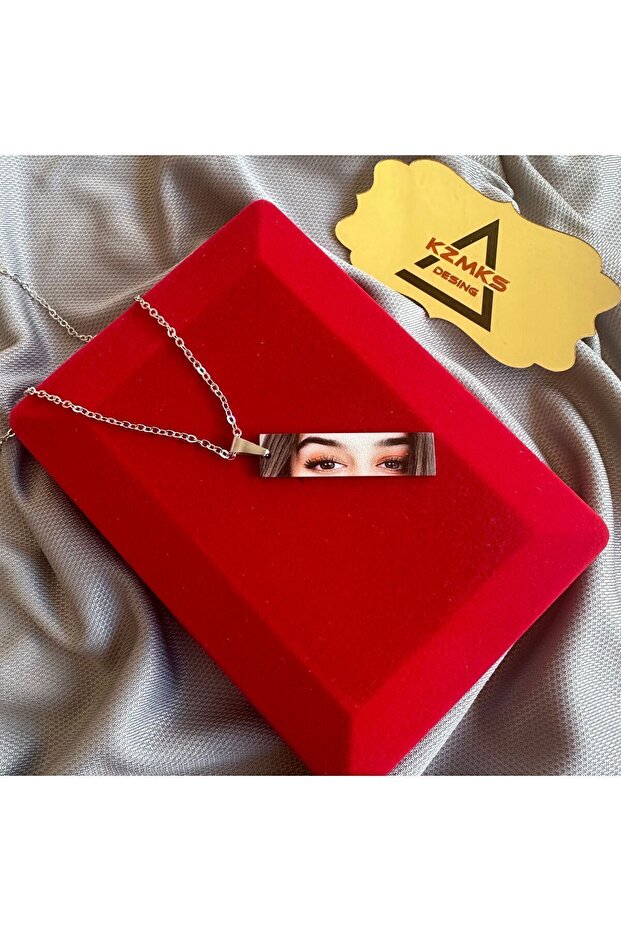 Sevgililer için Renkli baskı göz kolye - 1