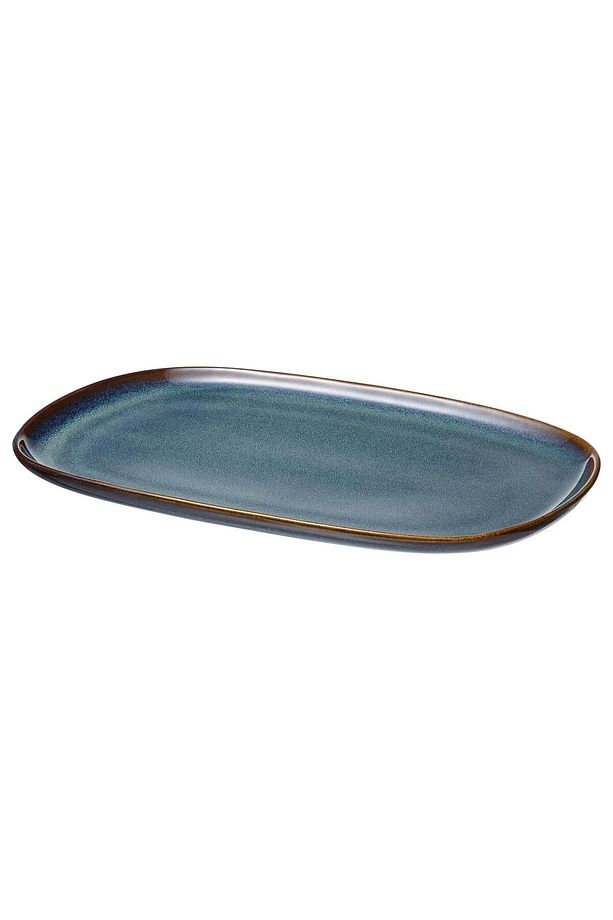 Gladelig Servis-Sunum Tabak Seti, MeridyenDukkan Okyanus Mavisi 31x19 cm, 4 Adet Sırlı Yüzey - 1