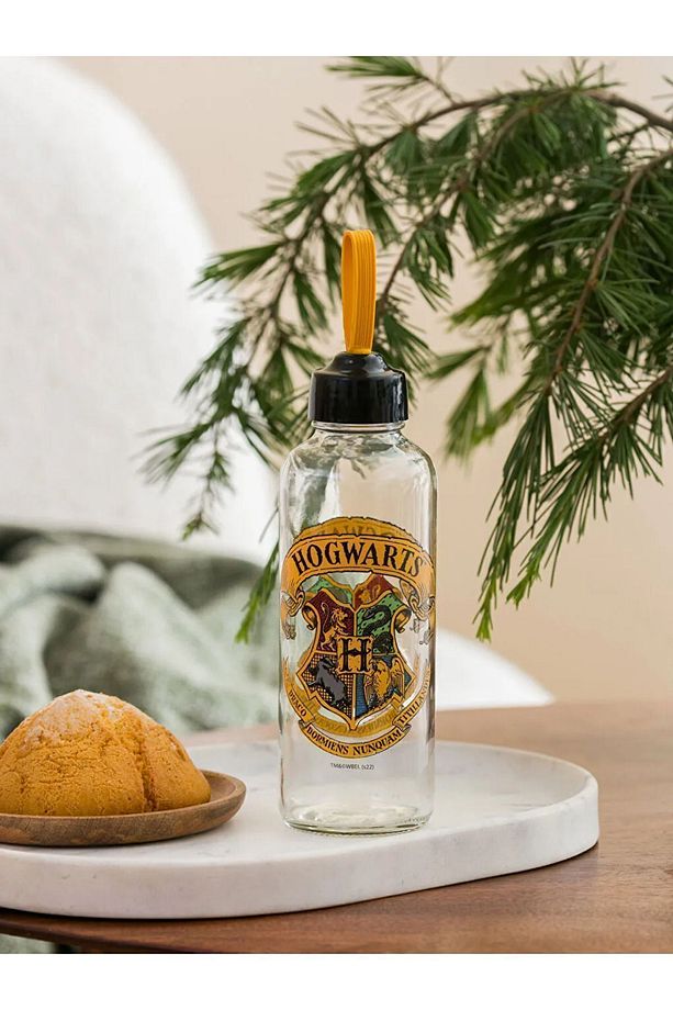 Lisanslı Harry Potter Hogwarts Baskılı Cam Matara 500 ml - 1