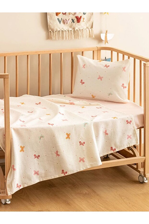 Butterfly Patterned Cotton Baby Pique Set