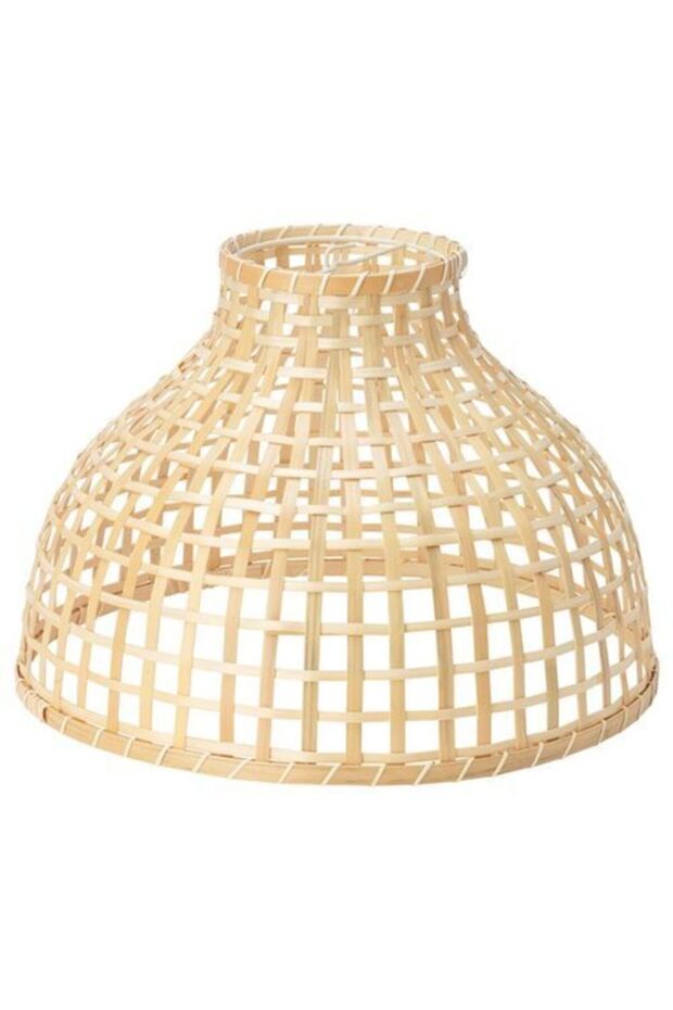 Bambu Sarkıt Lamba Abajur Başlığı, Bambu 36x25 Cm Modern Lamba - 1