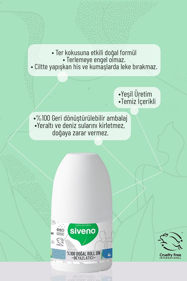 %100 Doğal Roll-On Beyazlatıcı Etkili Deodorant Ter Kokusu Önleyici Bitkisel Lekesiz 50 ml X2 Adet - 8