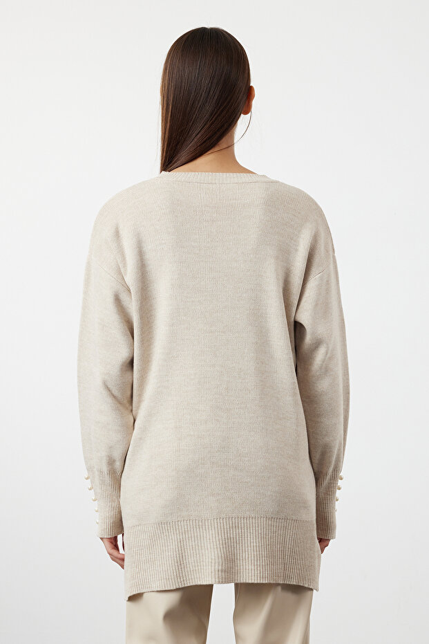 Strickpullover - Stein- und Perlendetails TCTAW25AK00007 - 5