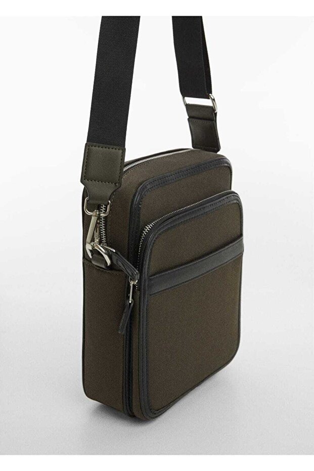 Leather Look Shoulder Bag - 1