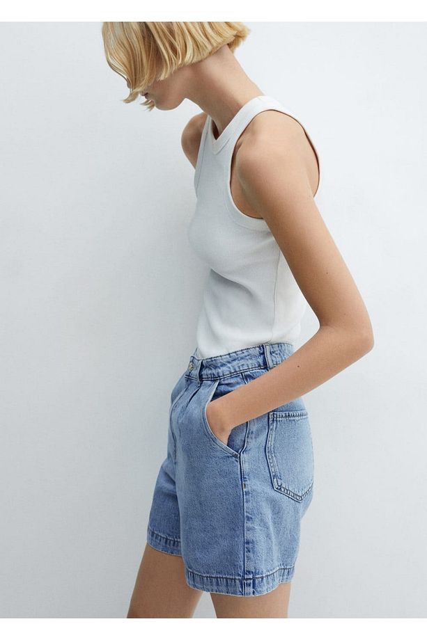 Slouchy denim şort - 8