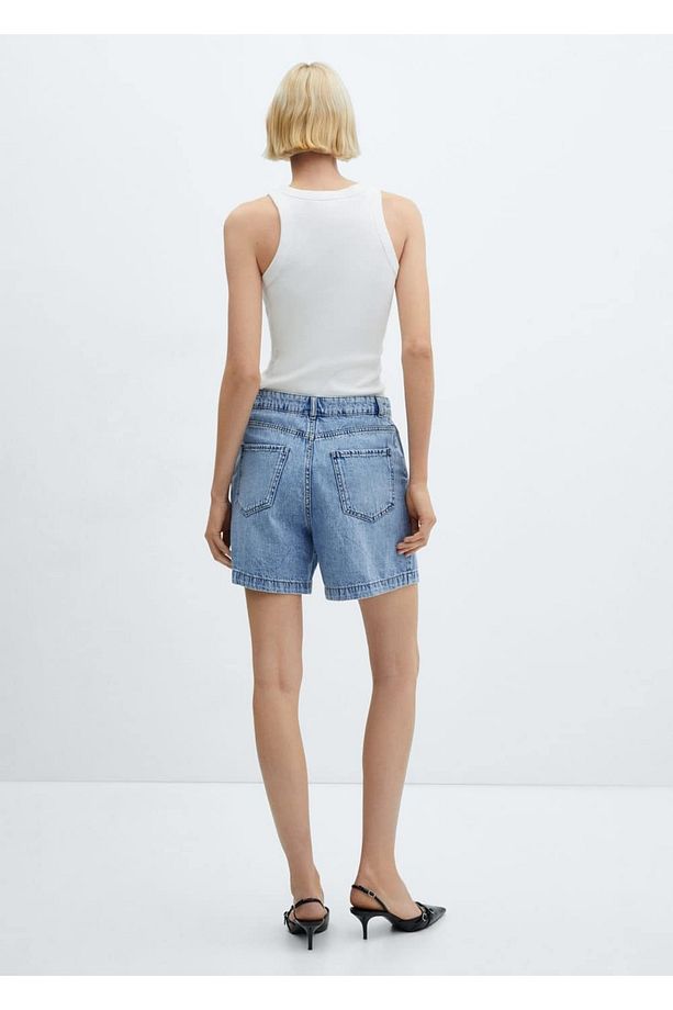 Slouchy denim şort - 4