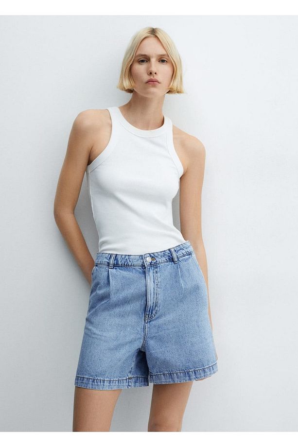 Slouchy denim şort - 7