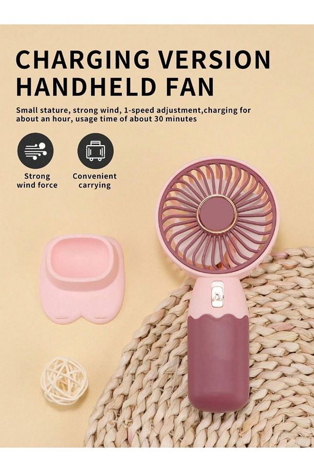 Sevimli Tasarımı Pille Çalışan Mini Kişisel Taşınabilir Vantilatör - USB Şarj Edilebilir Güçlü Fan - 4