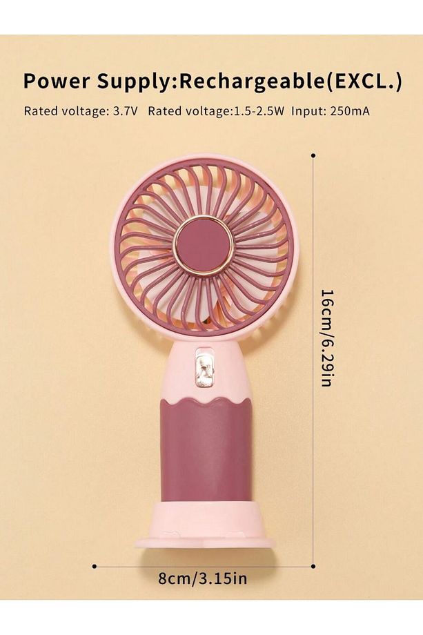Sevimli Tasarımı Pille Çalışan Mini Kişisel Taşınabilir Vantilatör - USB Şarj Edilebilir Güçlü Fan - 7
