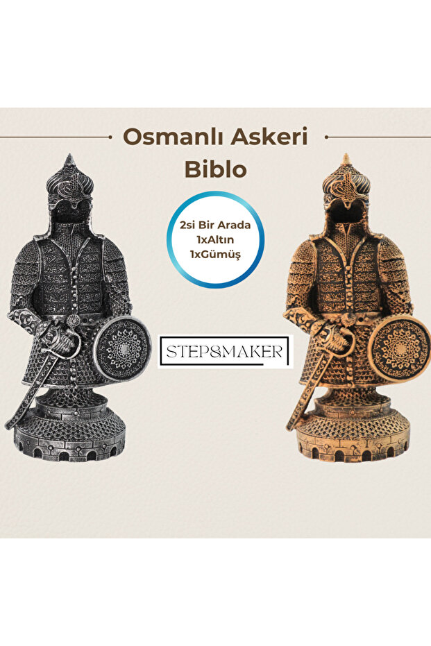 Cevşen Selçuklu Osmanlı Askeri Polyester Biblo 2li Set - 1