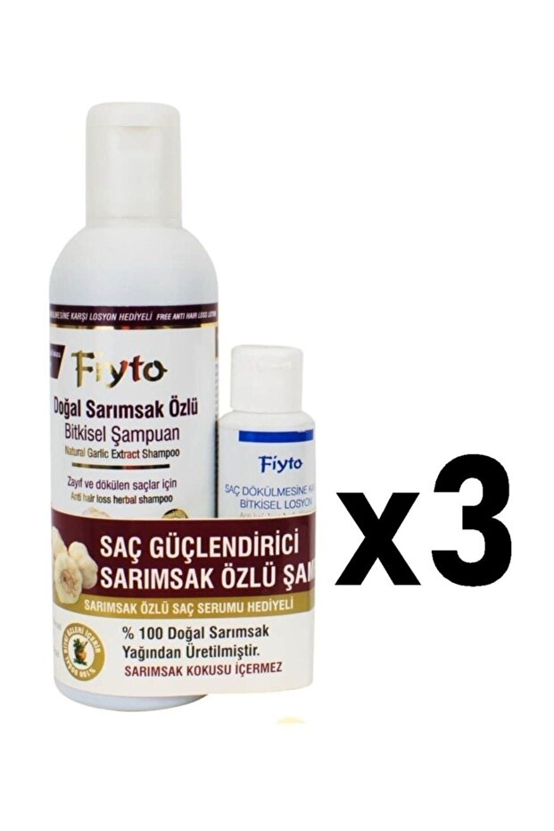 Natural Garlic Extract Shampoo 500 ml 3-Pack