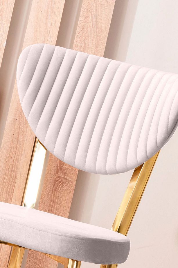 Kütük Desenli MDF Gold Elma Mutfak Masa Takımı 6 Sandalyeli Salon Yemek Masa Takımı - 5