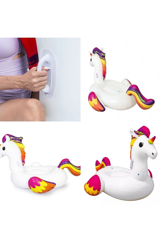 Unicorn Binici Şişme Bot - Unicorn Binici Bot -Şişme Tek Boynuzlu At-Havuz Unicorn Şişme 224x164 cm. - 3