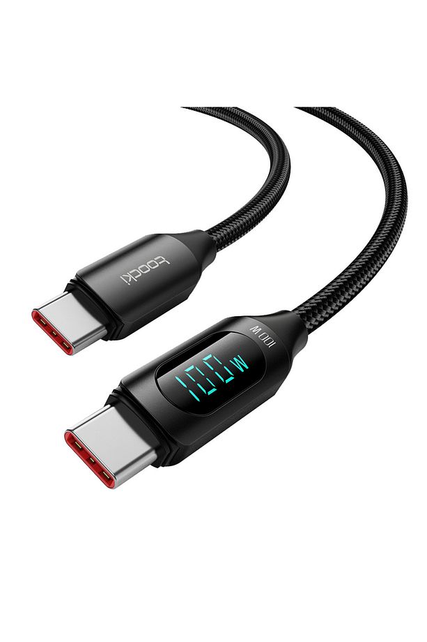 100W Type-C To Type-C Dijital Ekran Hızlı Data/şarj Kablosu 1.m Macbook Xiaomi Samsung Uyumlu - 3