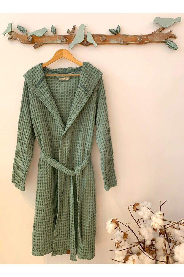 Women's and Men's Bathrobe/Robe/Kimono Waffle Fabric 100% Organic Cotton