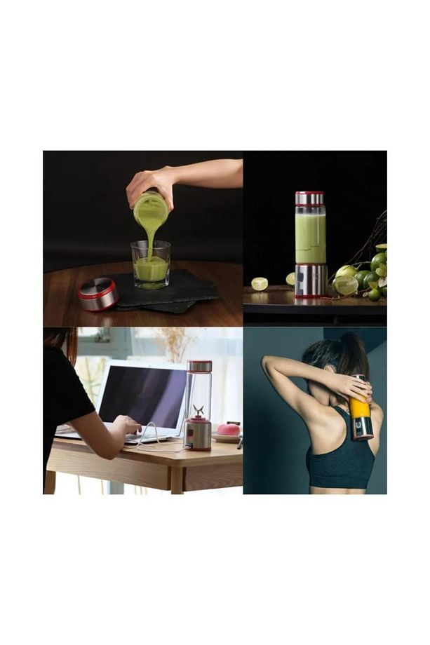 450 Ml Taşınabilir Metal Kişişel Blender Shake'n Smoothies Blender Keskin Bıçaklı - 5