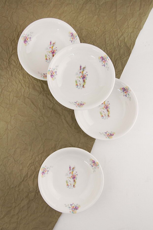 Cute 4-Piece Porcelain Snack Bowl
