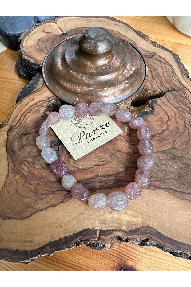 Strawberry Quartz Amorphous Cut Bracelet