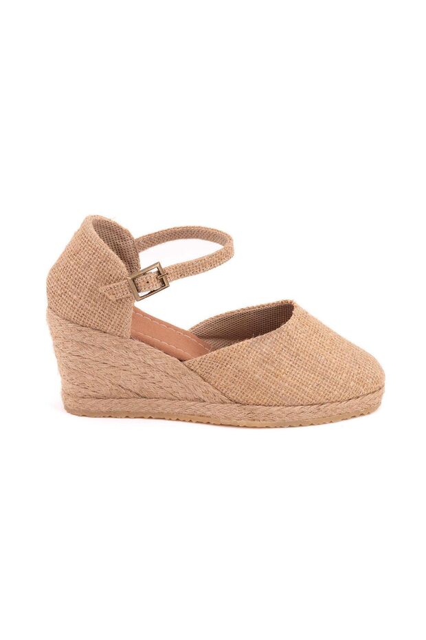 Real Handmade Straw Wedge Heel Linen Straw Espadrille Handmade