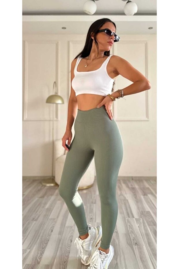 Mint Örme Fitilli Tayt - 3